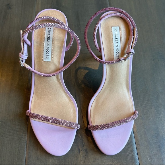 Chelsea and Violet Purple Bedazzled Heels - Picture 4 of 7